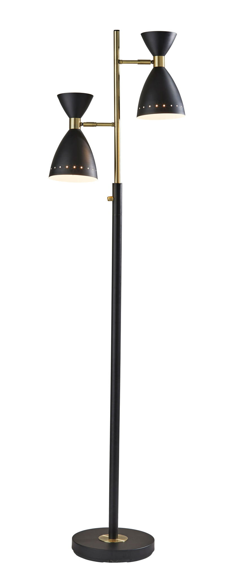 Task Floor Lamp With Black Metal Cone Shade - Black