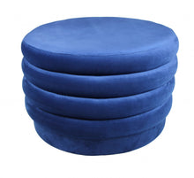Load image into Gallery viewer, Velvet Tufted Cocktail Ottoman Round - Blue

