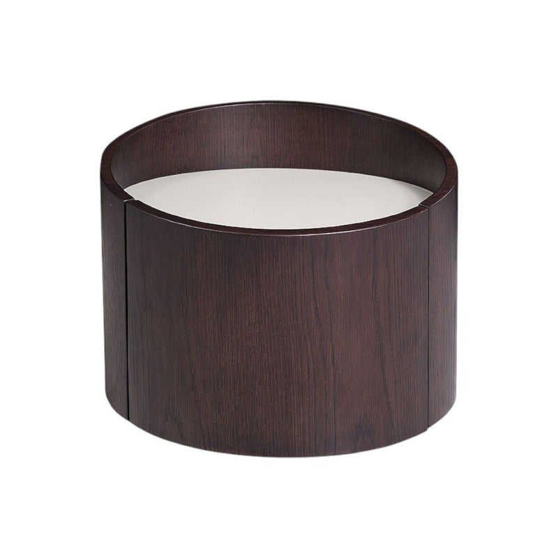 17" Solid Wood Round End Table - Dark Brown