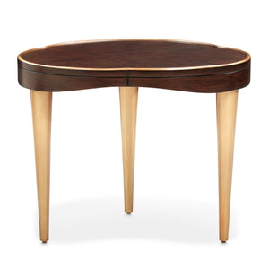 Camellia Field - End Table - Dark Brown / Gold