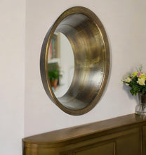 Load image into Gallery viewer, 21" Round Metal Framed Accent Mirror - Brass
