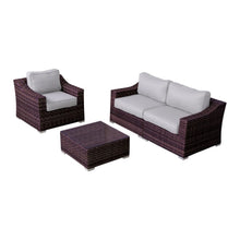 Load image into Gallery viewer, Outdoor Wicker Conversation Set With Cushions, All Weather
