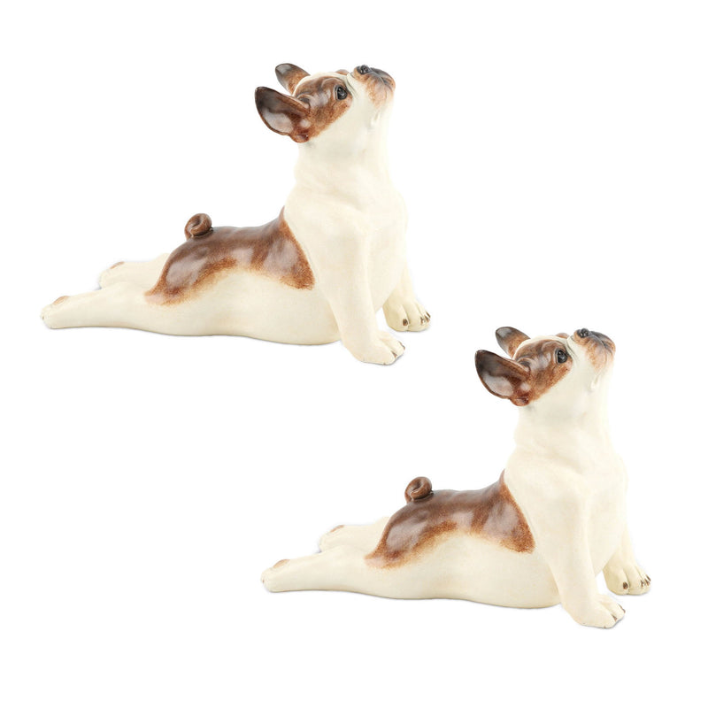 Poly Dog Tabletop Sculpture (Set of 2) - White / Brown