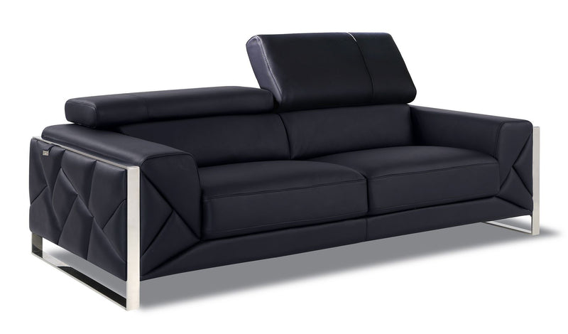 Italian Leather Sofa (720460) - Black