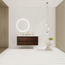 Load image into Gallery viewer, Modern Floating Bathroom Vanity With Dual Resin Sink, Soft Close Drawers
