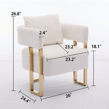 Load image into Gallery viewer, Modern Decorative Chair Teddy Fleece Upholstered And Metal Foot
