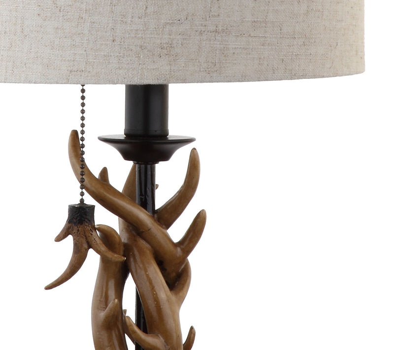 21'' Table Lamp With Drum Shade - Brown