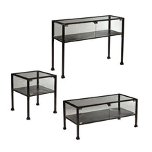 Load image into Gallery viewer, 43" Glass Metal Rectangular Coffee Table - Black
