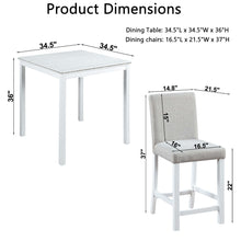 Load image into Gallery viewer, 5 Piece Counter Height Table Set, Square Table And 4 Upholstered Chairs
