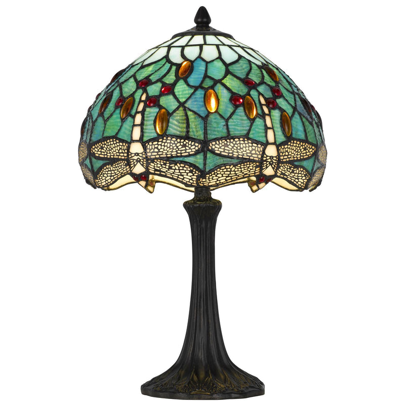 Dragonfly Round Animals Tiffany Lamp With Dome Shade - Bronze