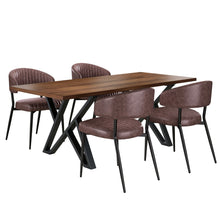 Load image into Gallery viewer, 5 Pieces Modern Faux Leather And Metal Dining Set
