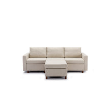 Load image into Gallery viewer, 3 Seat Module Sectional Sofa Couch With 1 Ottoman for living room,Seat Cushion and Back Cushion Non-Removable and Non-Washable,Cream
