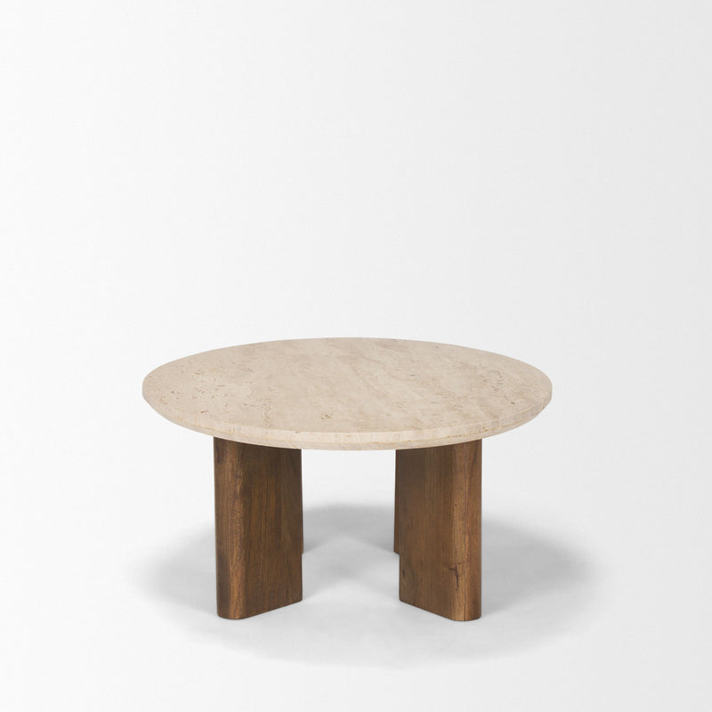 Oval Coffee Table - Beige / Brown / Stone