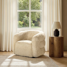 Load image into Gallery viewer, Colt - Fur Swivel Upholstered Barrel Accent Arm Chair - Cream Beige
