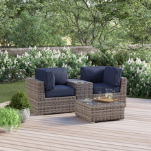 Load image into Gallery viewer, Wicker Seating Group Set With Table And Cushions
