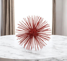 Load image into Gallery viewer, Spiked Decorative Orb Tabletop Sculpture - Red

