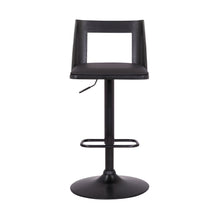 Load image into Gallery viewer, Faux Leather Swivel Adjustable Height Bar Chair - Black
