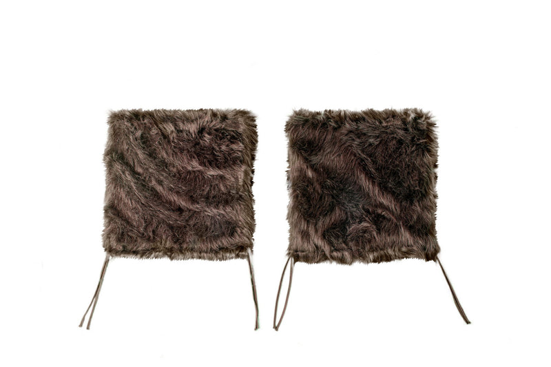17" Faux Fur Dining Chair Pads (Set of 2) - Chocolate