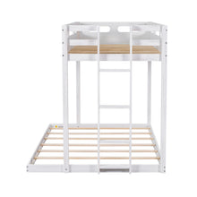 Load image into Gallery viewer, Twin over Full Bunk Bed with Built-in Ladder,White
