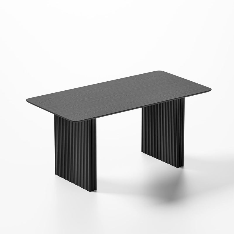 67" Wood Double Pedestal Base Dining Table - Black
