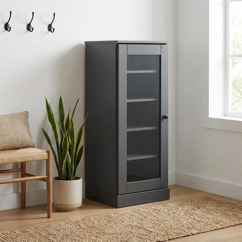 Ten Pair Solid Woodshoe Storage Cabinet (752261) - Gray