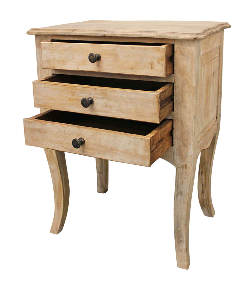 29" Three Drawer Nightstand - Light Brown