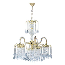 Load image into Gallery viewer, Two Tier Crystal And Hanging Chandelier Light - Clear / Gold
