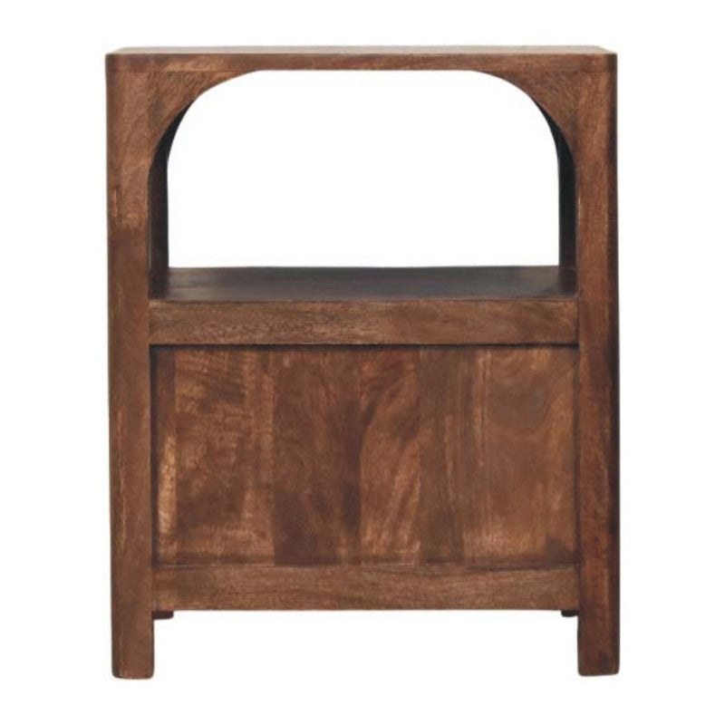 22" Solid Wood Two Drawer Nightstand - Dark Brown