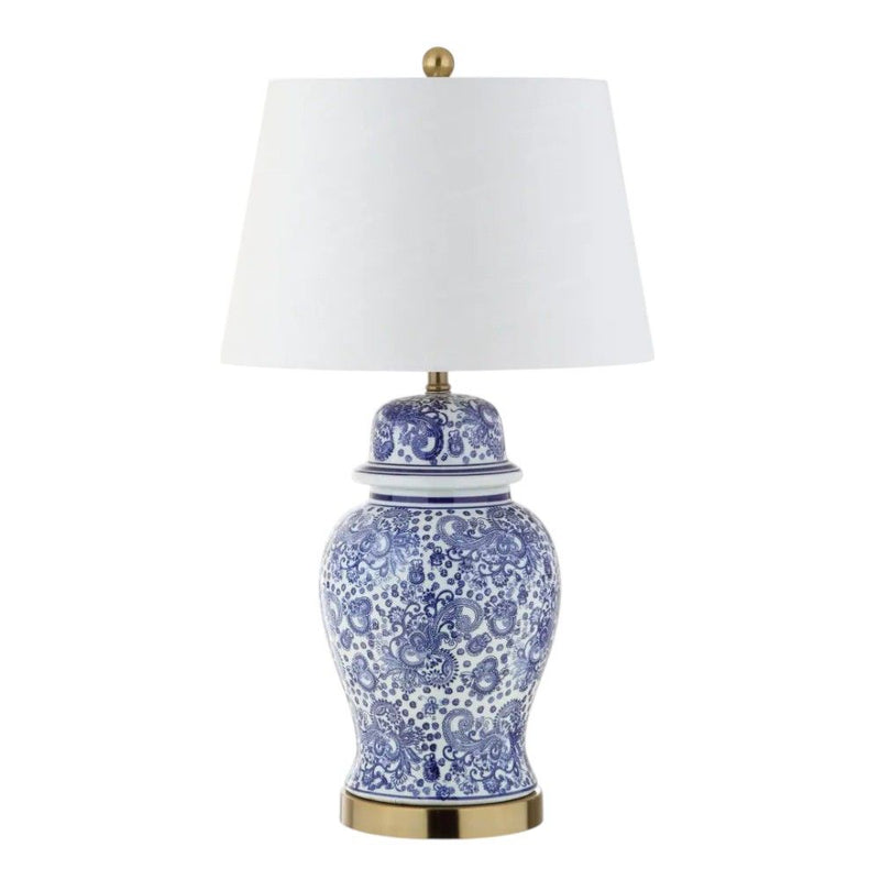 30" Novelty Table Lamp With Drum Shade - Blue