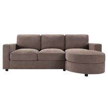 Load image into Gallery viewer, Modern L-Shaped Sectional Sofa With Curved Chaise, USB Ports, And Side Storage Pockets
