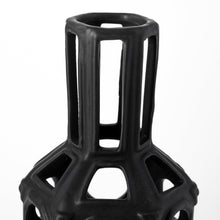Load image into Gallery viewer, Pierced Geometric Cylinder Table Vase - Black
