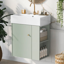 Load image into Gallery viewer, Modern Floating Bathroom Vanity With Ceramic Basin Perfect For Small Bathrooms
