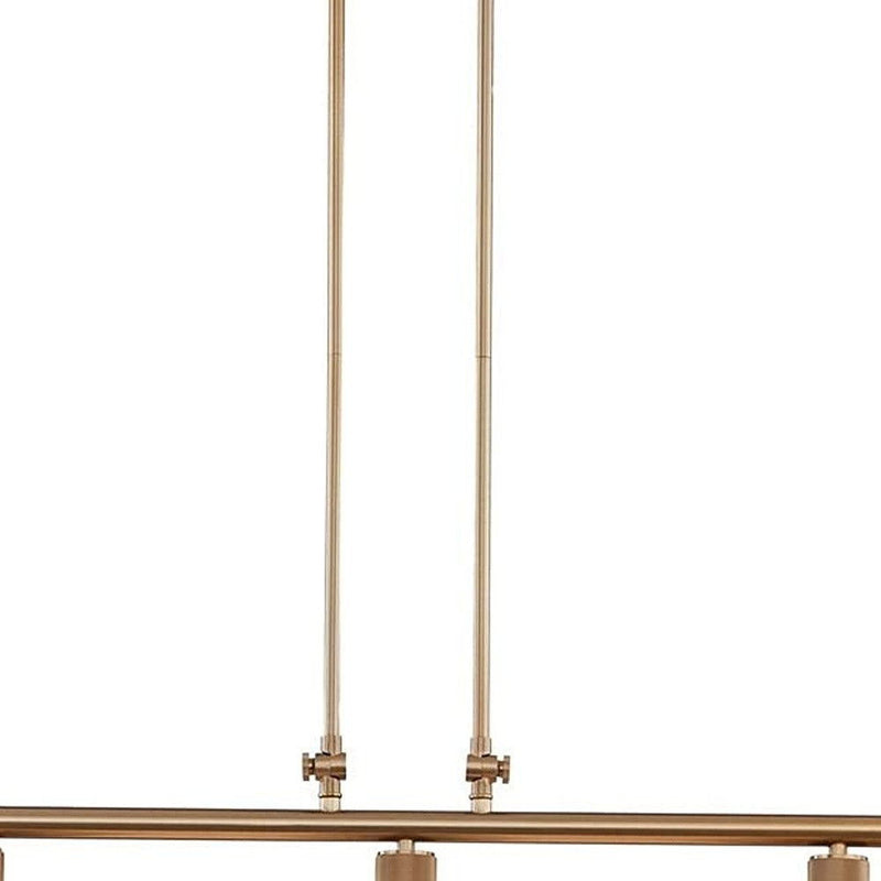 Kitchen Island Three Light Metal Dimmable Chandelier With Shades - Gold