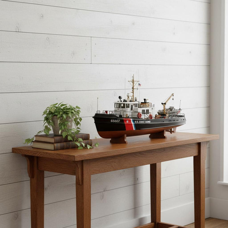 Hand Painted Model Boat (624419) - Black / White