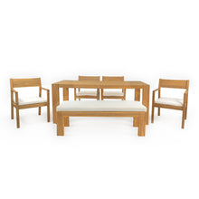 Load image into Gallery viewer, Outdoor Dining Set Rectangular Table With Umbrella Hole
