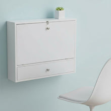 Load image into Gallery viewer, 26" White Wall Mounted Floating Desk

