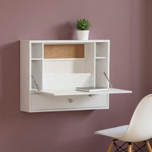 Load image into Gallery viewer, 26" White Wall Mounted Floating Desk
