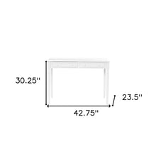 Load image into Gallery viewer, 43" White Solid Wood Writing Desk With Two Drawers
