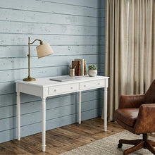 Load image into Gallery viewer, 43" White Solid Wood Writing Desk With Two Drawers
