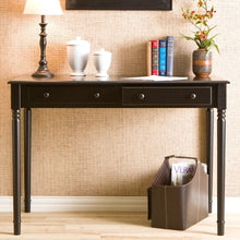 Load image into Gallery viewer, 43" Black Fir Solid Wood Writing Desk With Two Drawers
