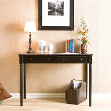 Load image into Gallery viewer, 43" Black Fir Solid Wood Writing Desk With Two Drawers
