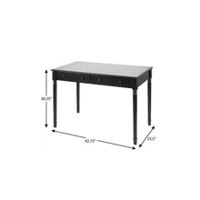 Load image into Gallery viewer, 43" Black Fir Solid Wood Writing Desk With Two Drawers
