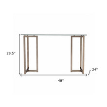 Load image into Gallery viewer, 48" Clear and Champagne Glass Writing Desk
