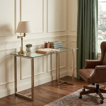 Load image into Gallery viewer, 48" Clear and Champagne Glass Writing Desk

