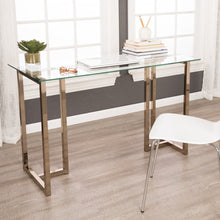 Load image into Gallery viewer, 48" Clear and Champagne Glass Writing Desk
