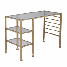 Load image into Gallery viewer, 43" Clear and Gold Glass Writing Desk
