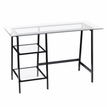 Load image into Gallery viewer, 46" Clear and Black Glass Writing Desk

