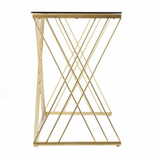 Load image into Gallery viewer, 40" Clear and Gold Glass and Iron Sled
