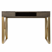 Load image into Gallery viewer, 45" Gray and Gold Wood Sled With Two Drawers
