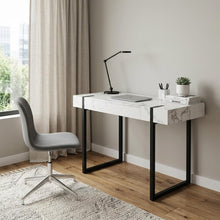 Load image into Gallery viewer, 45" White and Black Writing Desk
